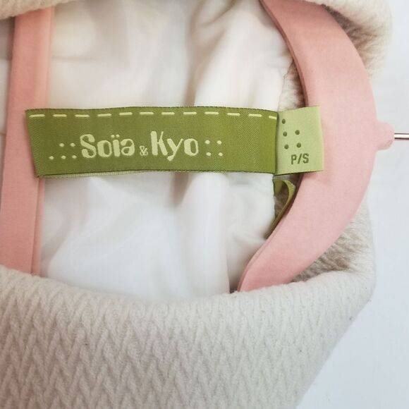 Soia & Kyo Cream Belted Wool Peacoat - Picture 3 of 14